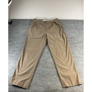 Brooks Brothers 346 Dress Pants Men's 38x34 100% Cotton Brown Pleated Hong Kong